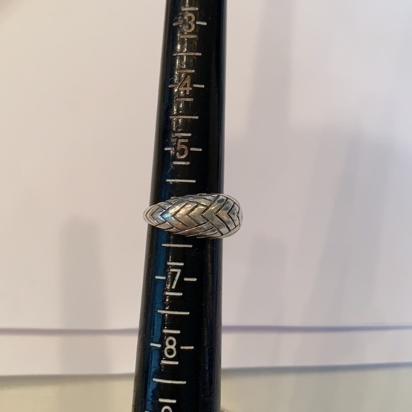 Sterling silver chevron print simple 925 wide ring - Picture 6 of 7